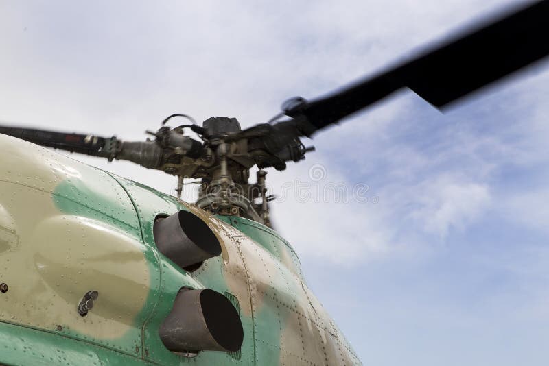 Rotating Helicopter Propeller Blades Stock Image Image of aircraft