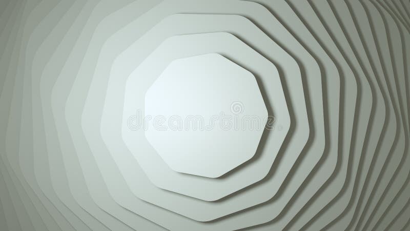 Rotating hexagon of different sizes on white background. vector illustration