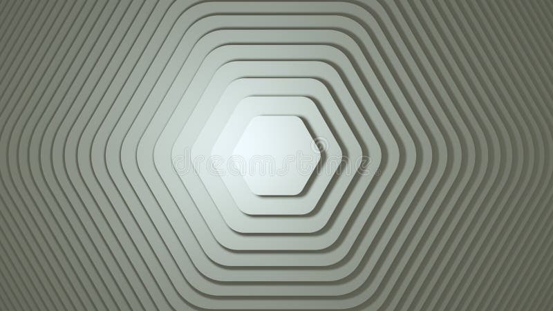 Rotating hexagon of different sizes on white background. vector illustration