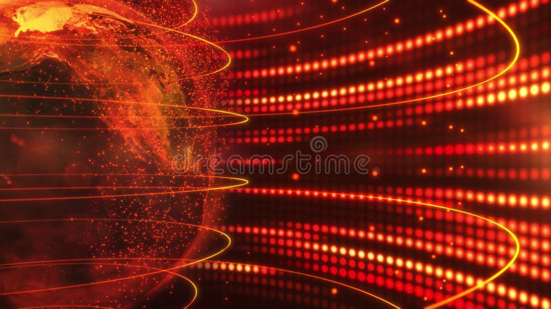 Abstract image of the virtual space of modern technologies around the Earth stock illustration