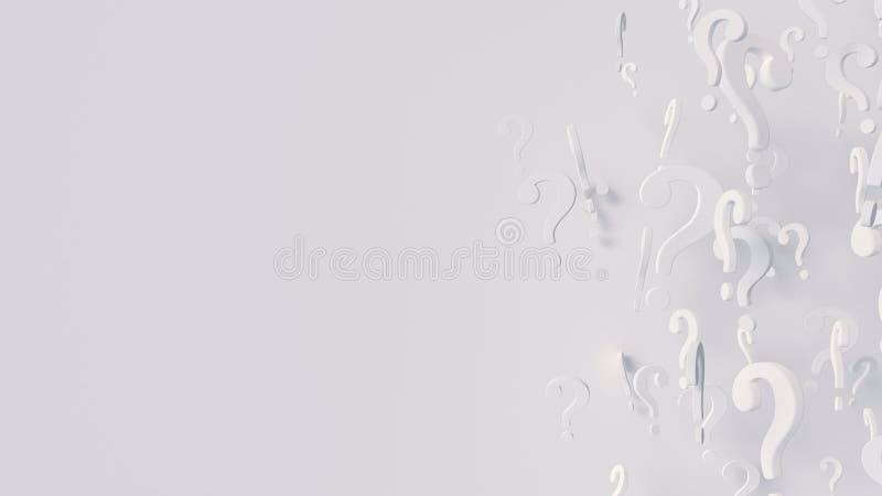 Rotating white question mark loop. Abstract geometric animation render. Seamless video with blank space stock illustration