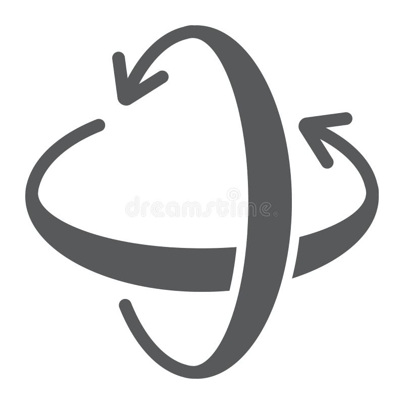 Rotation axis glyph icon, pivot and view, rotate sign, vector graphics, a solid pattern on a white background. stock illustration
