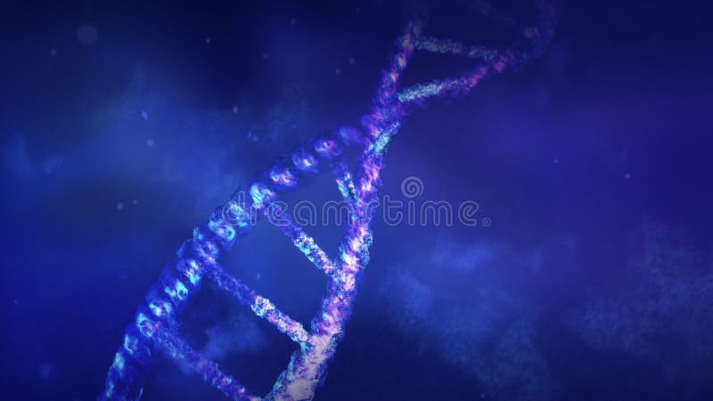Animation of DNA strand in abstract space. vector illustration