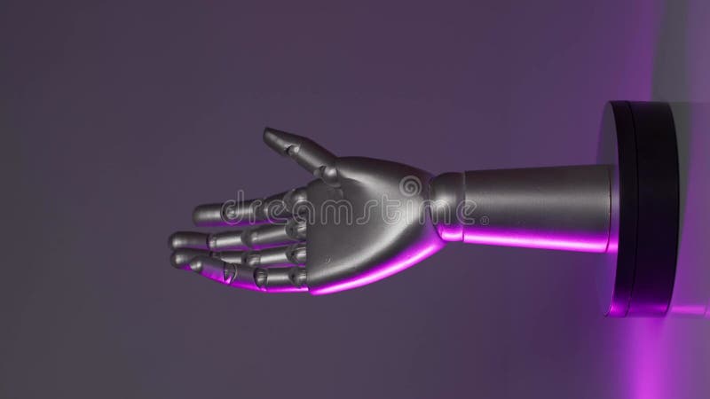 Artificial Intelligence. Futuristic Humanoid Robot is Activated, Moves ...