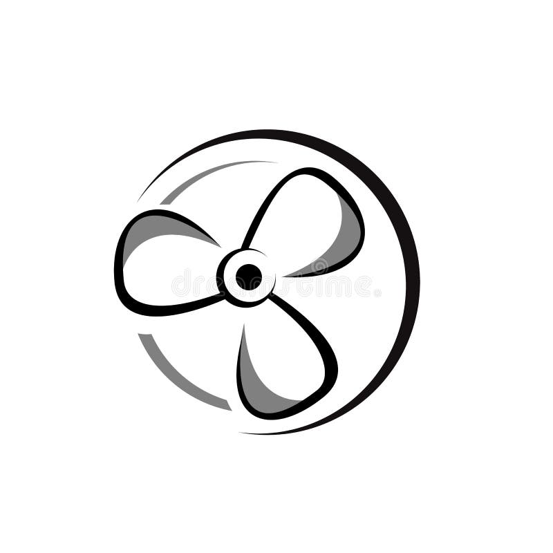 rotazione delle illustrazioni vettoriali per la progettazione del logo della ventola elettrica