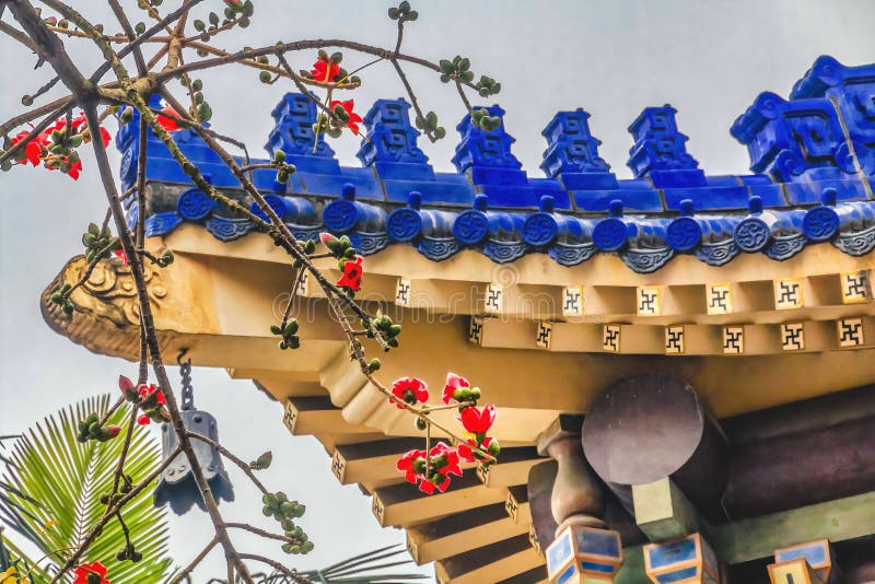 Rote Bombax Ceiba Blumen Sonne yat sen Denkmal guangzhou Porzellan