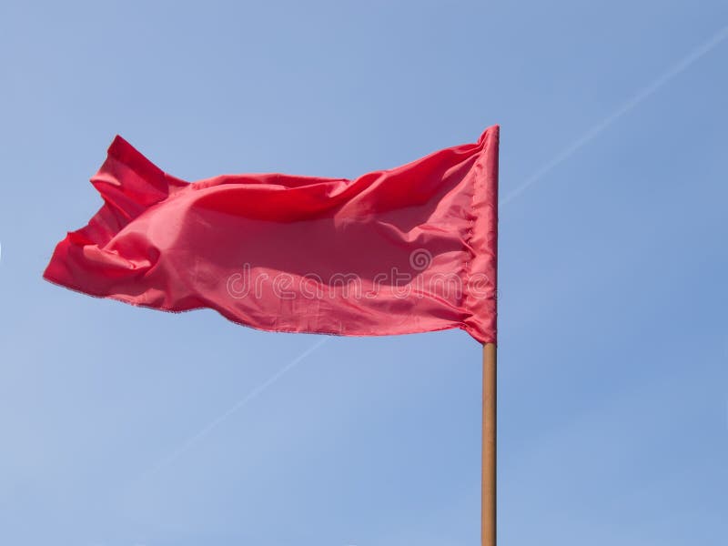 Rote Fahne stockbild. Bild von signal, anschlag, himmel - 43893003