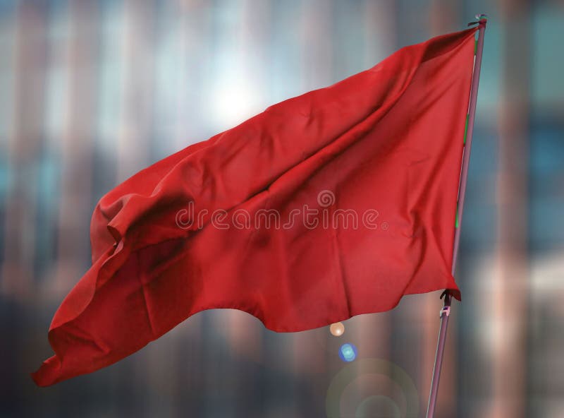 Rote Fahne stockbild. Bild von signal, anschlag, himmel - 43893003