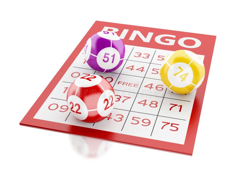 rote Karte des Bingo 3d mit Bingobällen vektor abbildung rote Karte des Bingo 3d mit Bingobällen vektor abbildung