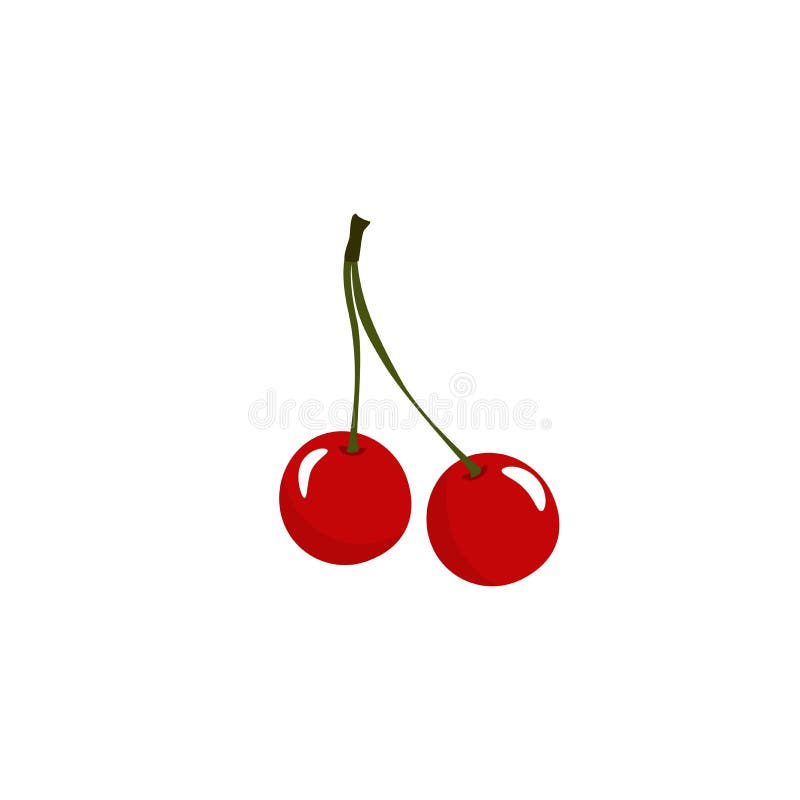 Rote Kirschen Symbol auf weißem Hintergrund. Vektorgrafik. helle Vektorgrafik stock abbildung