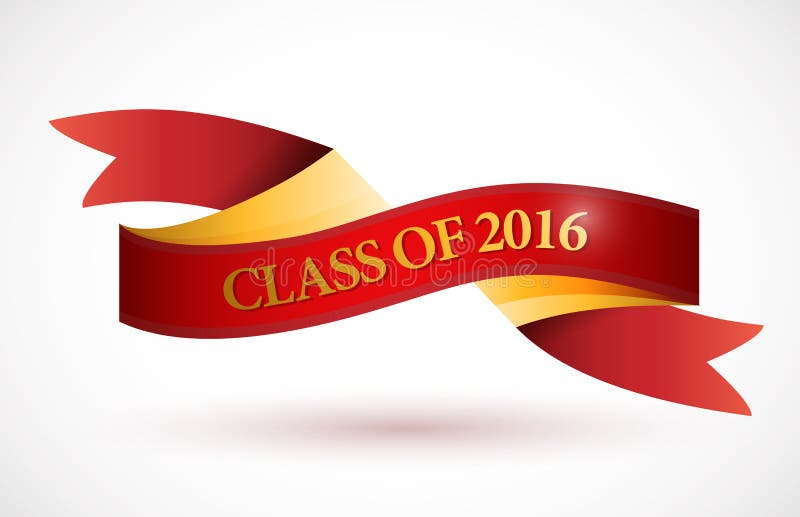 Rote Klasse von Bandfahnenillustration 2016 vektor abbildung Rote Klasse von Bandfahnenillustration 2016 vektor abbildung
