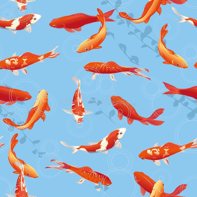 Rote koi Fische im Teich vektor abbildung. Illustration von östlich