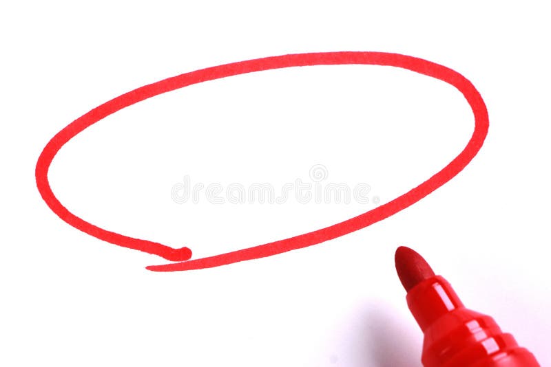Rote Markierung mit leerem Zeichnungs-Kreis