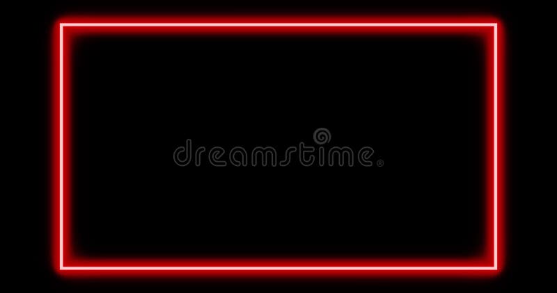 Rote Neongrenze mithilfe des glühenden Licht der Zusammenfassung macht Rahmen- 4k