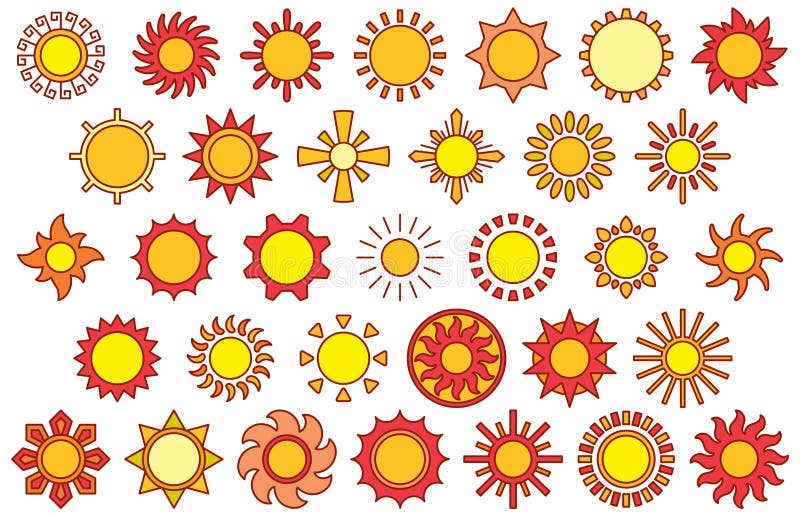 This is a set of Suns Filled Line Icons. This is a set of Suns Filled Line Icons.