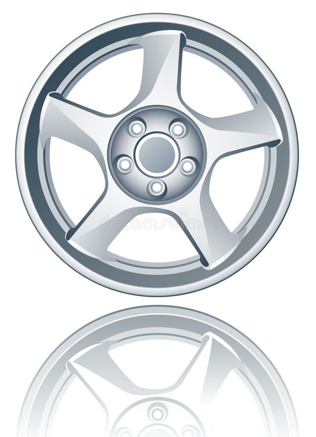 Vector alloy wheel isolated on white EPS available. Vector alloy wheel isolated on white EPS available