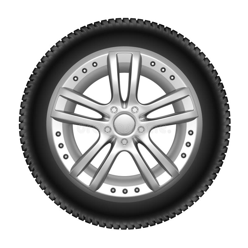 Car wheel on a white background. Car wheel on a white background