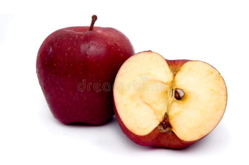 Roter geschnittener Apfel stockbilder