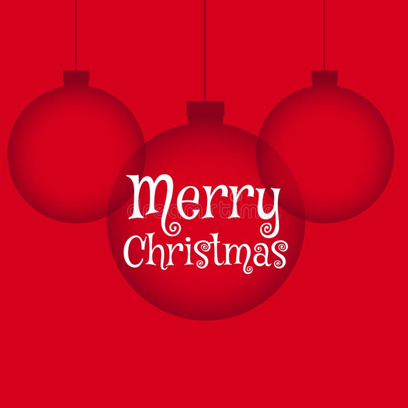 Roter Hintergrund mit hängenden Weihnachtsbällen in der sauberen Art stock abbildung Roter Hintergrund mit hängenden Weihnachtsbällen in der sauberen Art stock abbildung