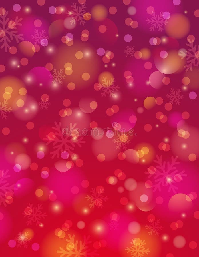 Roter Hintergrund mit Schneeflocke und bokeh, Vektor lizenzfreie abbildung Roter Hintergrund mit Schneeflocke und bokeh, Vektor lizenzfreie abbildung