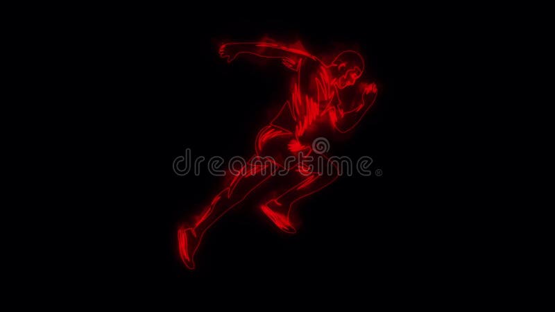 Roter laufender Mann-Läufer belebte Logo Element mit aufdecken Effekt