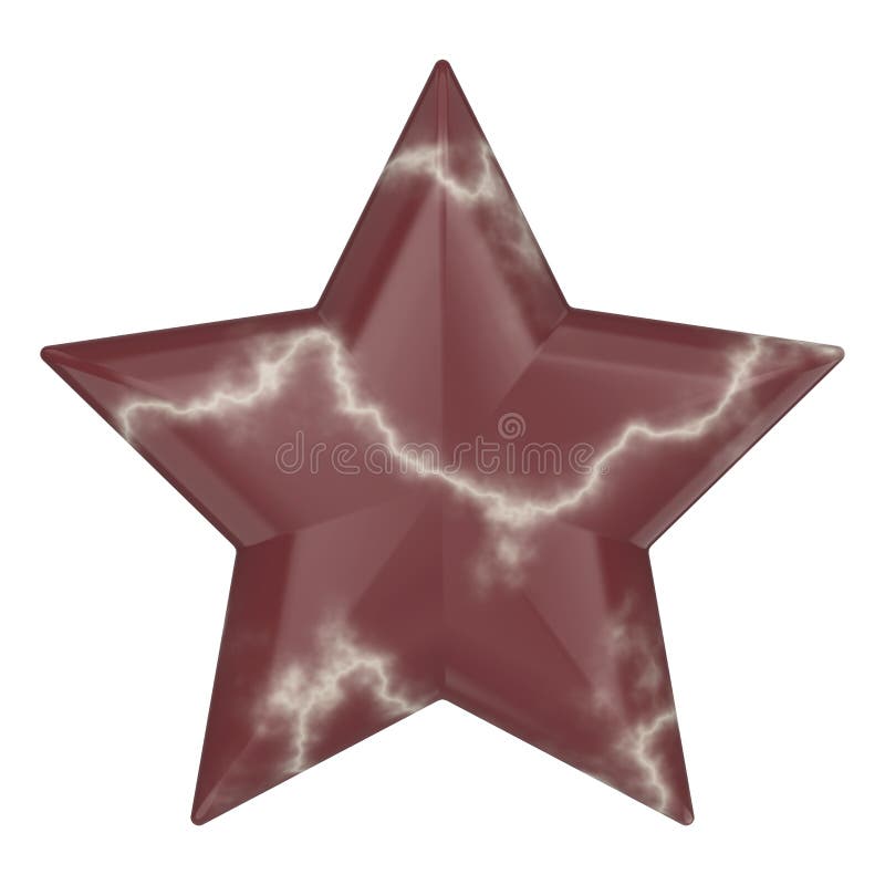 3D illustration red marble rock star on a white background. 3D illustration red marble rock star on a white background