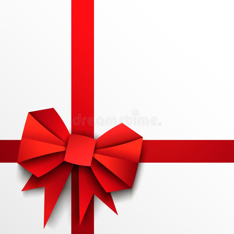 Gift paper red bow and ribbon on white background. Gift paper red bow and ribbon on white background