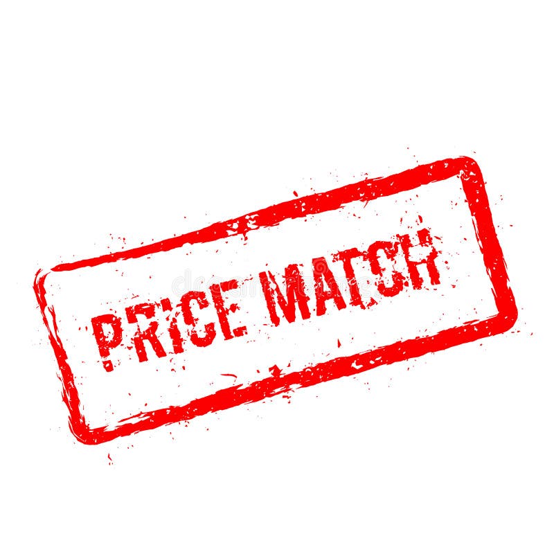 Roter Stempel des Preismatches auf Weiß vektor abbildung