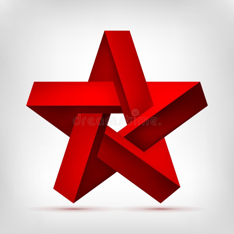 Roter Stern der fünfeckigen Illusion Fünf-spitze unwirkliche Form, nicht vorhandener Geometriegegenstand, abstrakter Vektorentwur stock abbildung Roter Stern der fünfeckigen Illusion Fünf-spitze unwirkliche Form, nicht vorhandener Geometriegegenstand, abstrakter Vektorentwur stock abbildung