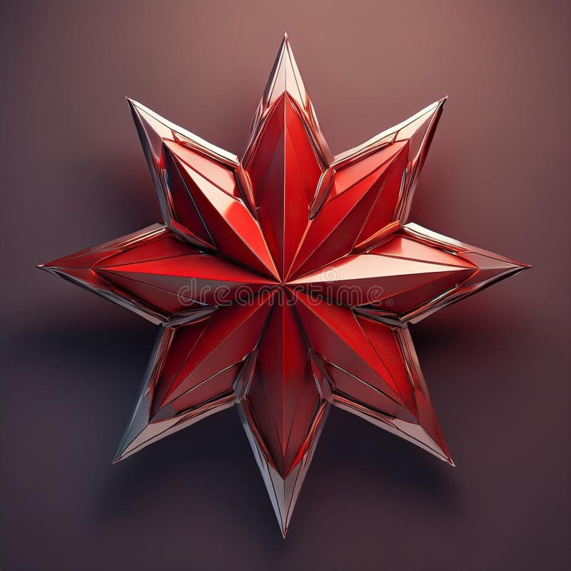 Roter Stern mit 3D-Logo. Modernes neues Logo oder Symbol, geeignet als Abdeckung oder Banner