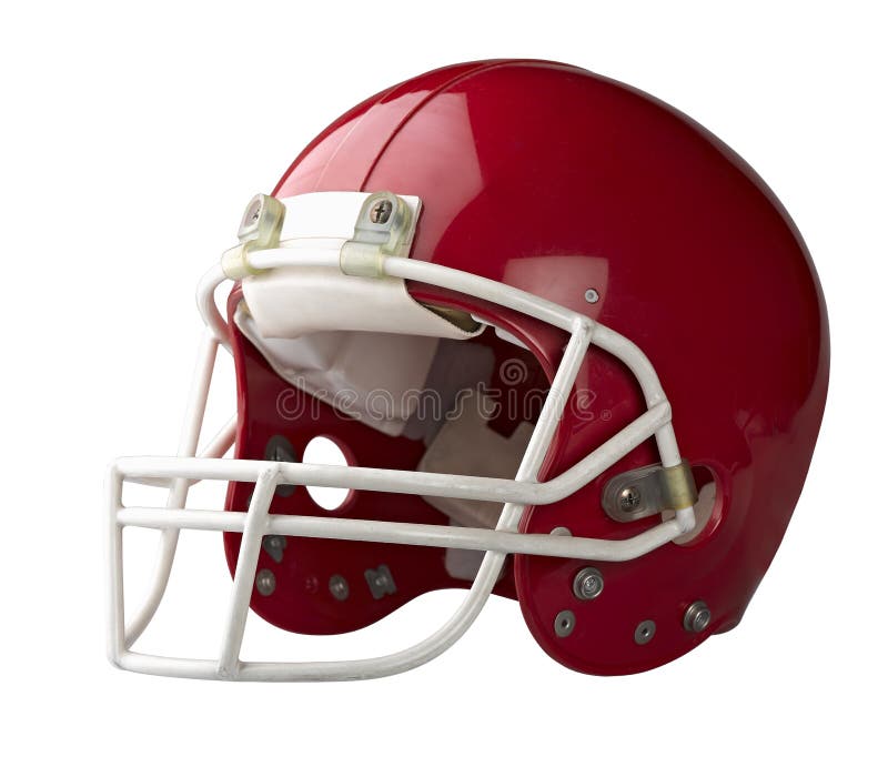Roter Sturzhelm des amerikanischen Fußballs lizenzfreies stockbild Roter Sturzhelm des amerikanischen Fußballs lizenzfreies stockbild