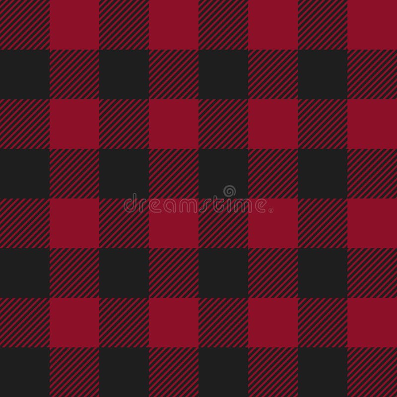 Seamless pattern of classic style red and black buffalo check plaid. Seamless pattern of classic style red and black buffalo check plaid