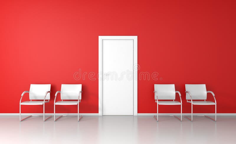 Roter Warteraum stock abbildung Roter Warteraum stock abbildung