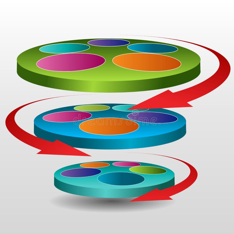 Roterande diskettdiagramsymbol vektor illustrationer