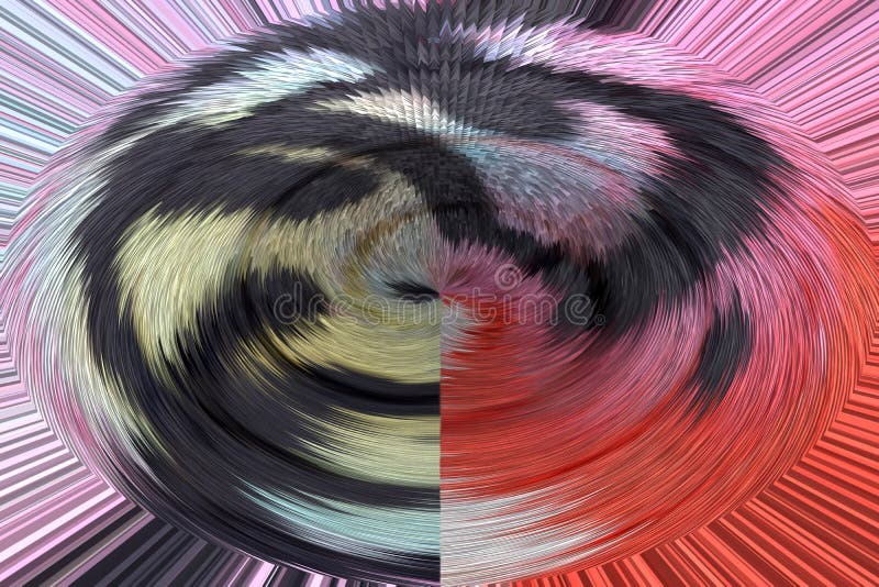 Roterar flödande vätskelinjer för spiral kant 3D stock illustrationer