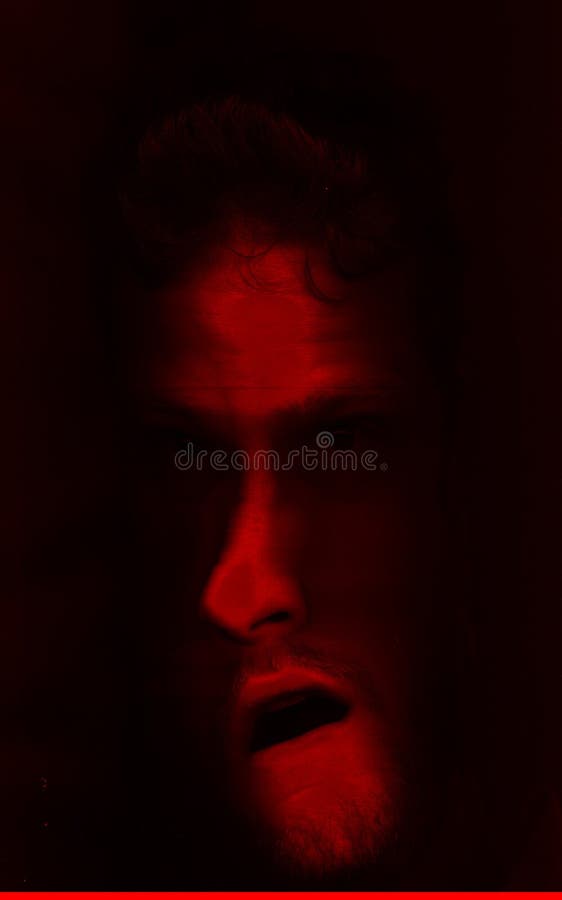 Rotes Gesicht stock abbildung. Illustration von haar 127602675