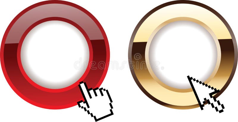 Rotes Goldglühen schellt Computer-Cursors vektor abbildung Rotes Goldglühen schellt Computer-Cursors vektor abbildung