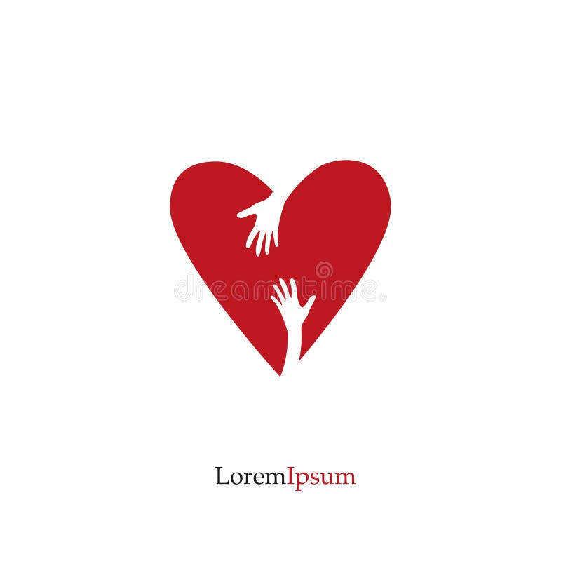 Rotes Herz Und Hand Liebe Hoffnung Sorgfalt Logo Vektor Illustration Stock Abbildung Illustration Von Liebe Hoffnung
