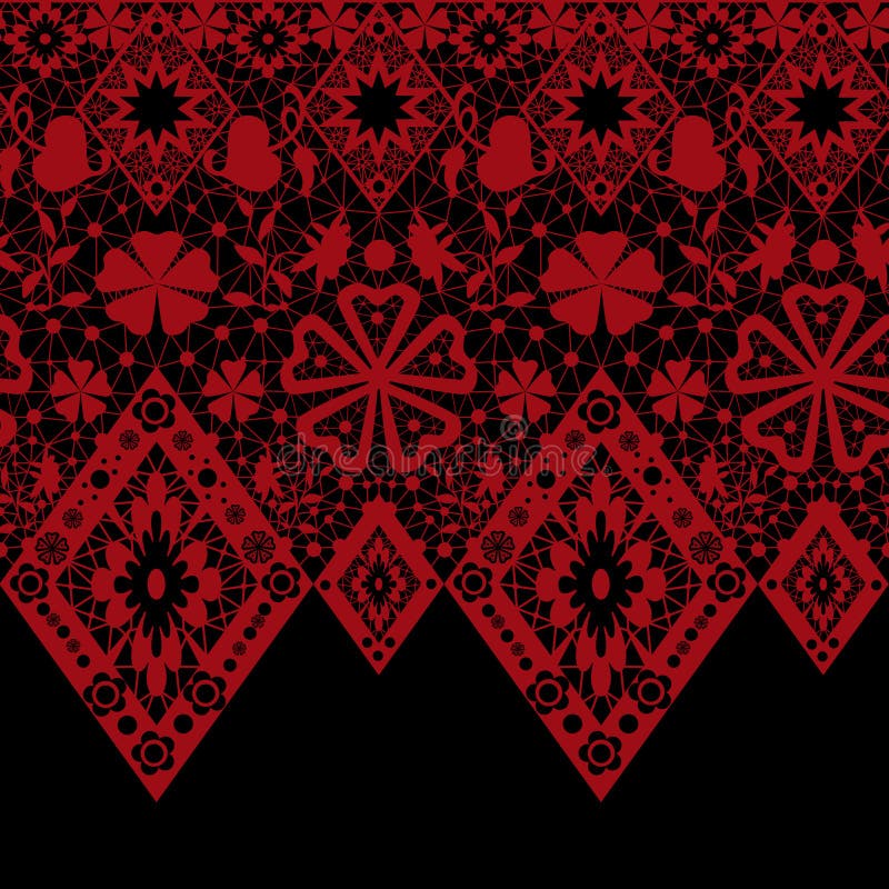 Rotes Schwarzes Kurvt Nahtlosen Hintergrund Vektor Abbildung