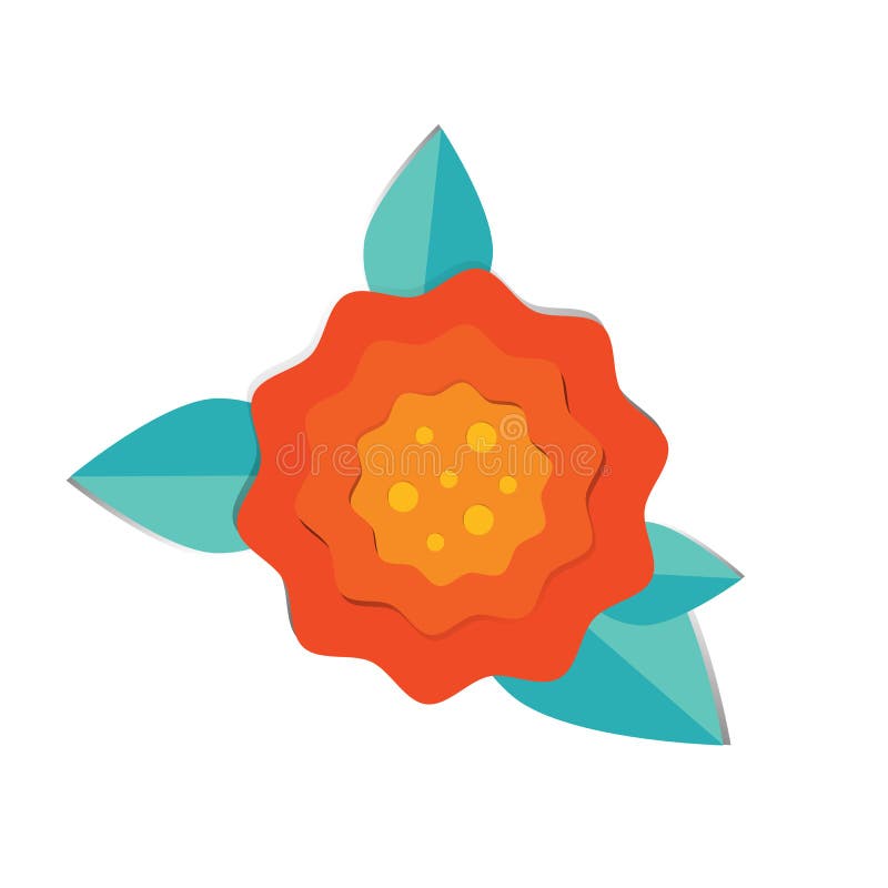 Rotes oder orangefarbenes 3d-Schnittpapier Papierschnitt Blumenmodekreativ Frühlings- oder Sommerblüte Graphic. Rotes oder orangefarbenes 3d-Schnittpapier Papierschnitt Blumenmodekreativ Frühlings- oder Sommerblüte Grafikdesign 3D-Elemente in Vektoren Isoliertes Objekt auf weißem Hintergrund