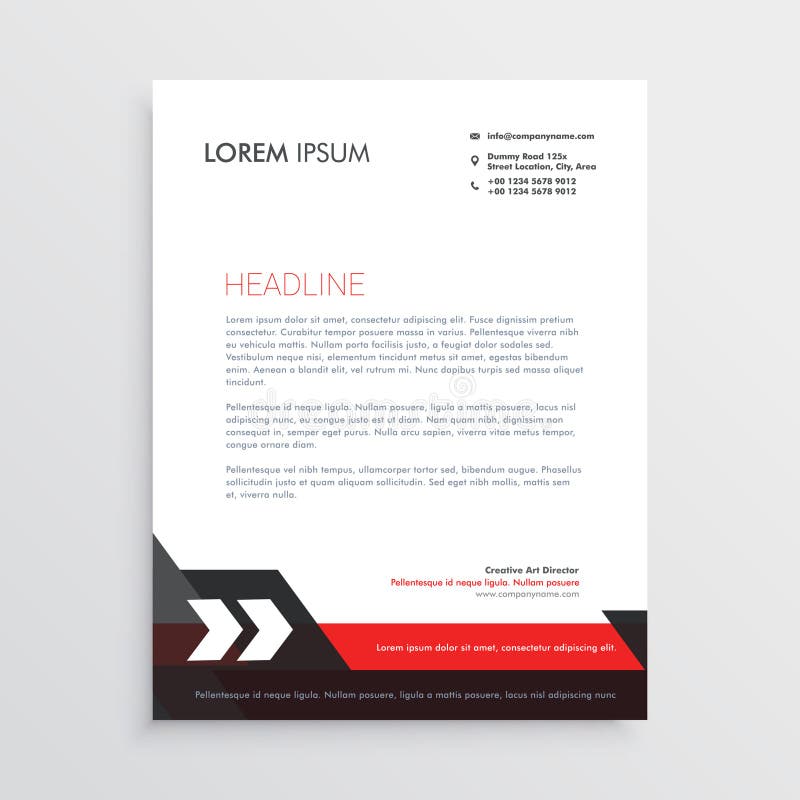 Red black letterhead template design illustration. Red black letterhead template design illustration