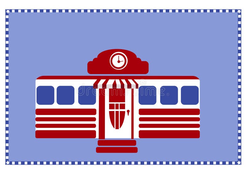 Rotes weißes und blaues amerikanisches Restaurant mit Grenze vektor abbildung Rotes weißes und blaues amerikanisches Restaurant mit Grenze vektor abbildung