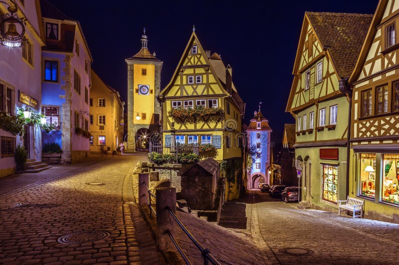 Rothenburg-ob der Tauber in der Nacht - Deutschland
