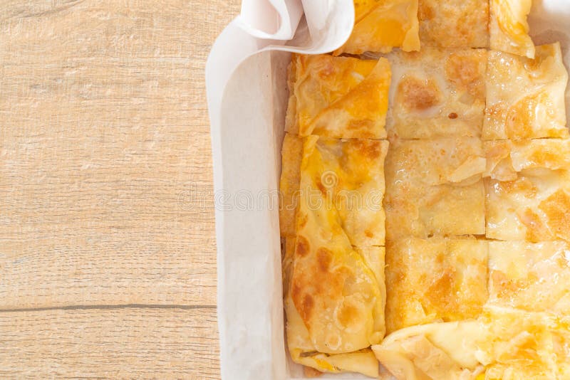 Roti with Egg and Sweetened Condensed Milk Stock Photo Image of food