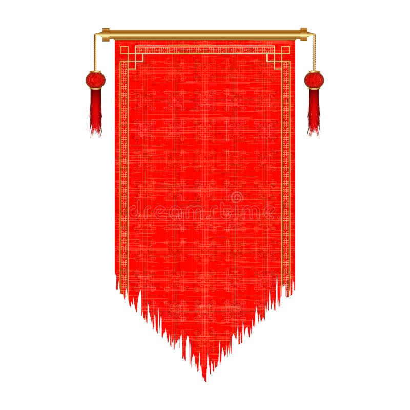 Rotolo rosso asiatico tradizionale vecchio illustrazione di stock Rotolo rosso asiatico tradizionale vecchio illustrazione di stock