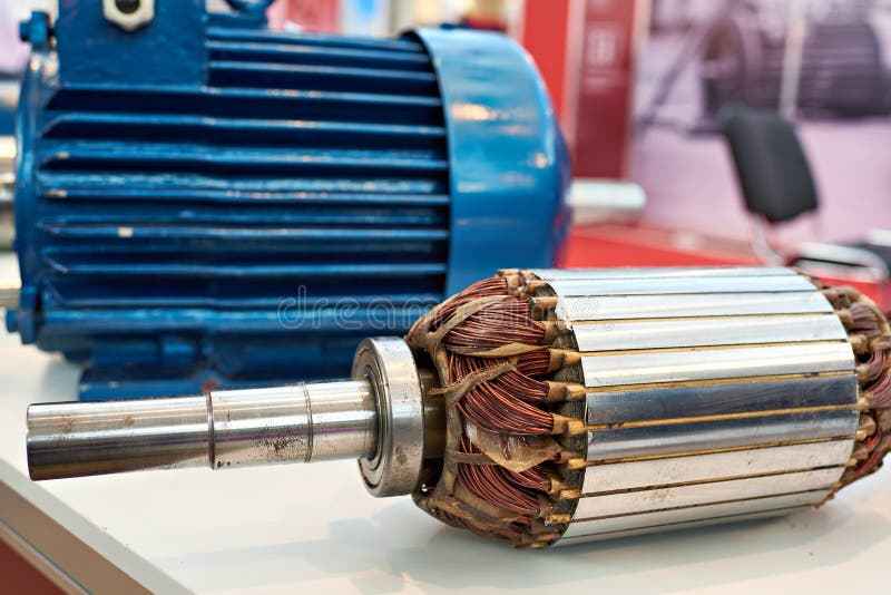 Kupfer-Elektromotor-Wicklung Elektrischer Mechanikrotor Stockbild