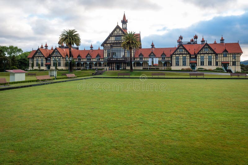 Rotorua Museum And Garden At Sunrise, New Zealand Stock Photo - Image ...
