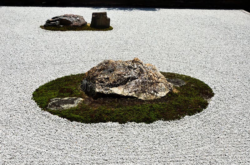 Rotstuin van Ryouanji-Tempel, Kyoto Japan stock foto Rotstuin van Ryouanji-Tempel, Kyoto Japan stock foto