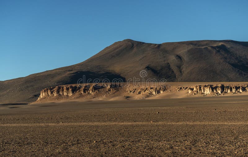 Rotsvormingen in de Atacama-woestijn royalty-vrije stock fotografie