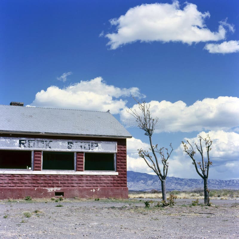 Rockshop in spookstad royalty-vrije stock fotografie